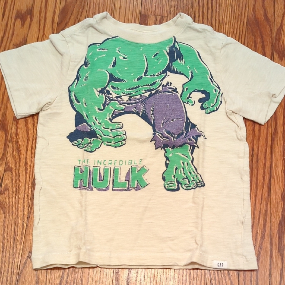 GAP Kids Hulk Graphic Tee - Cream and Green